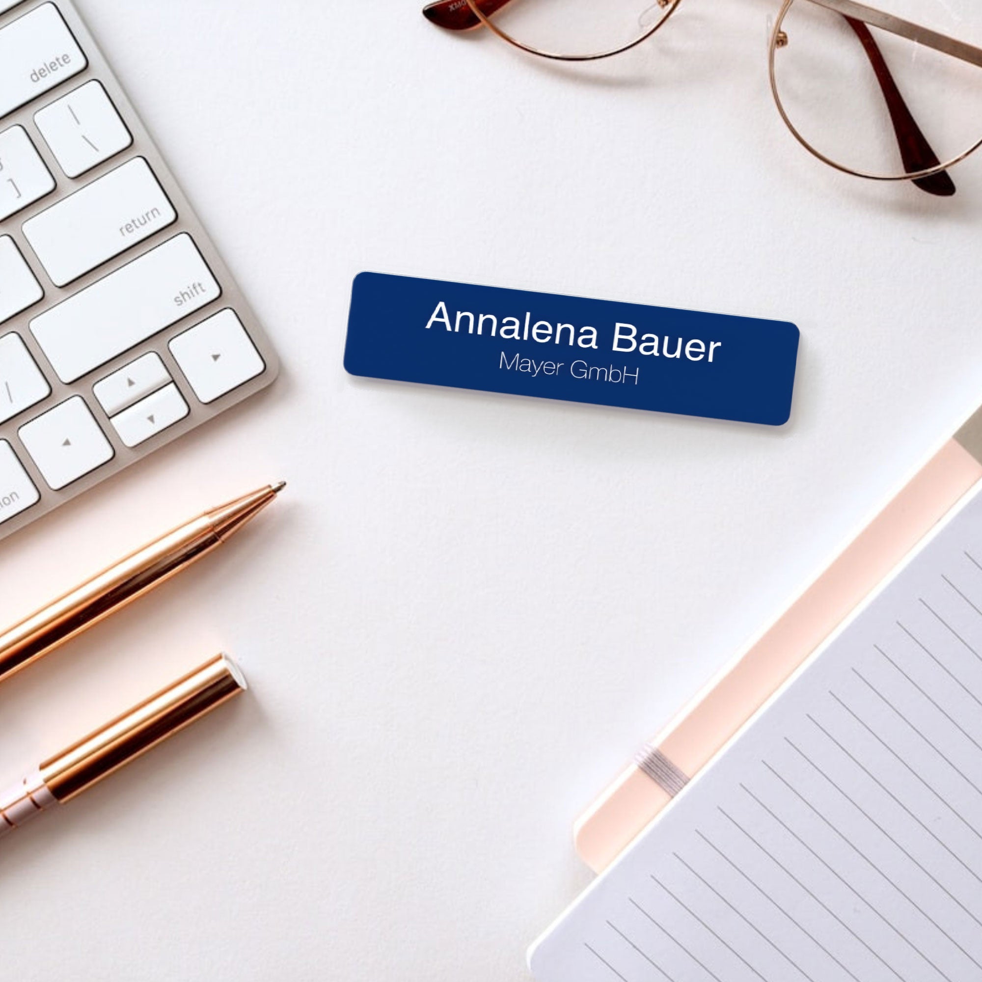 Acryl Namensschild mit Magnet (80 x 20 mm) individuell bedrucken