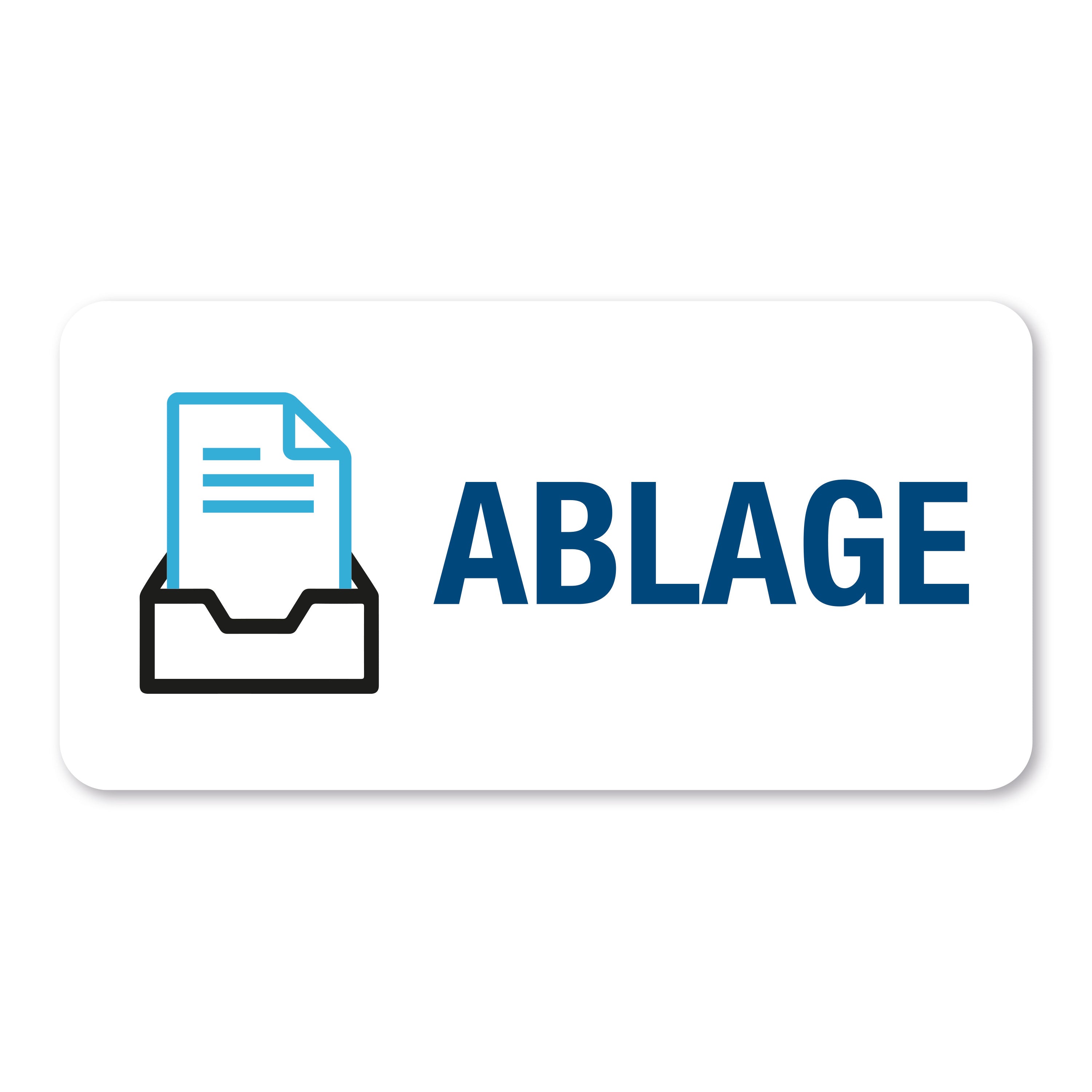 Piktogramm-Aufkleber "Ablage" in 60x30 mm, 250 Stück, Rollenetiketten, klarer Aufkleber für Organisation und Kennzeichnung
