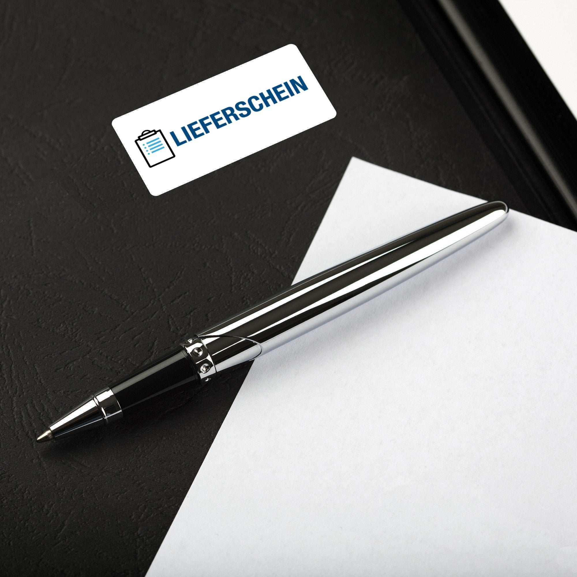 Aufkleber mit Piktogramm "Lieferschein" in 60x30 mm auf Rolle, 250 Stück, ideal für Versanddokumente.