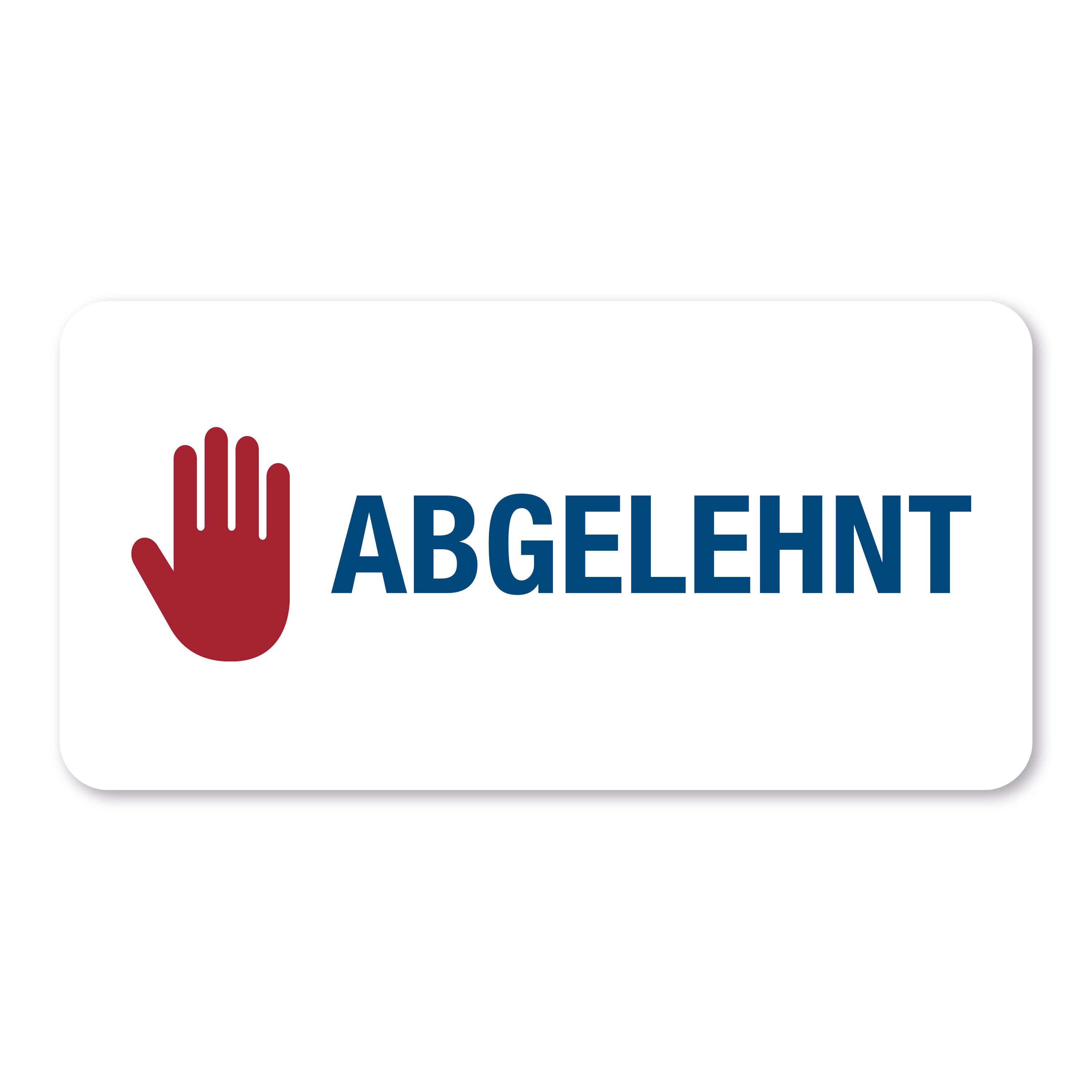 Abgelehnt Piktogramm-Aufkleber auf Rolle, 60x30 mm, für Kennzeichnung, von aufkleberdrucker.de, 250 Stück.