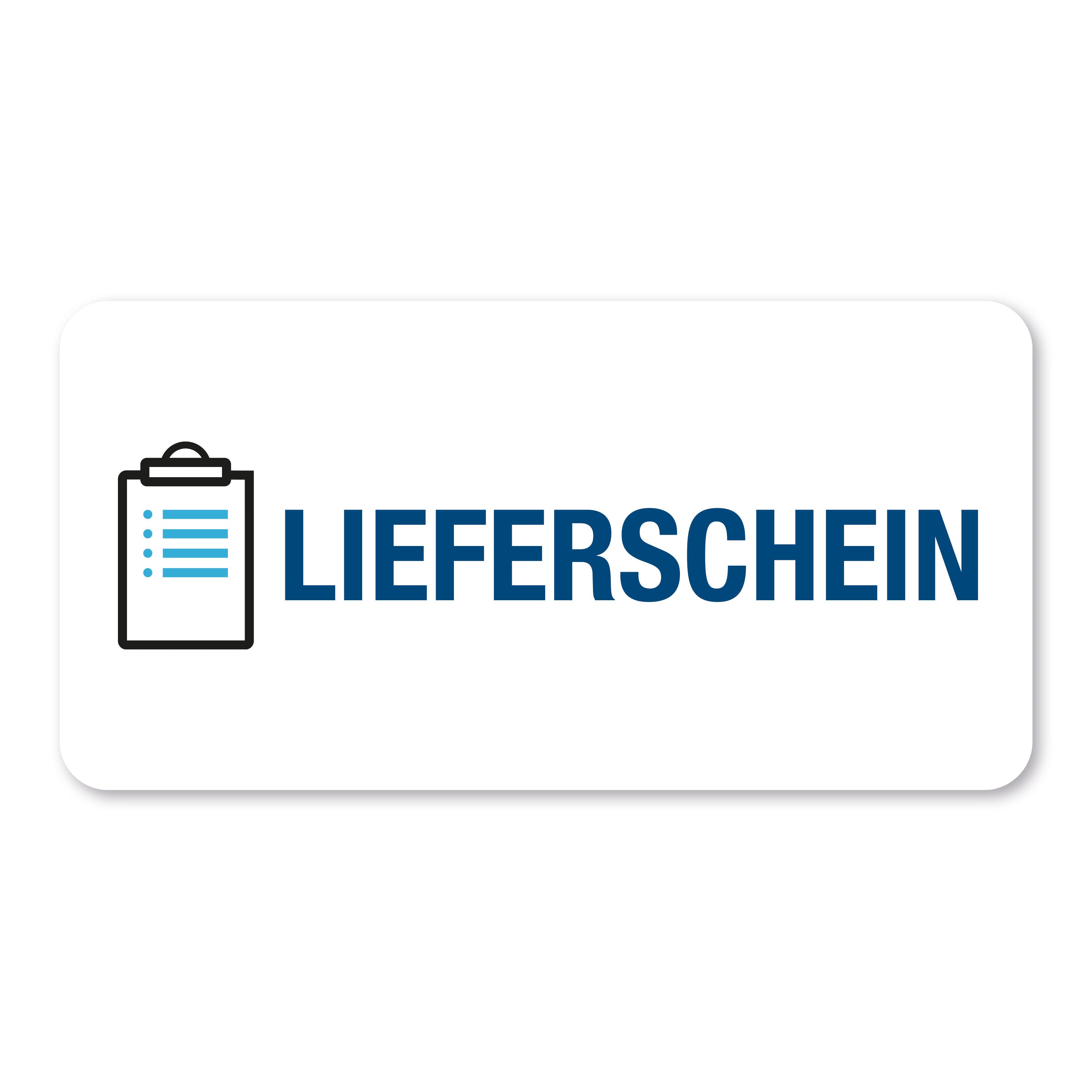 Pikto-Aufkleber "Lieferschein" 60x30 mm, 250 Stück Rollenetiketten, praktische Piktogramm-Aufkleber für Versand und Lager.