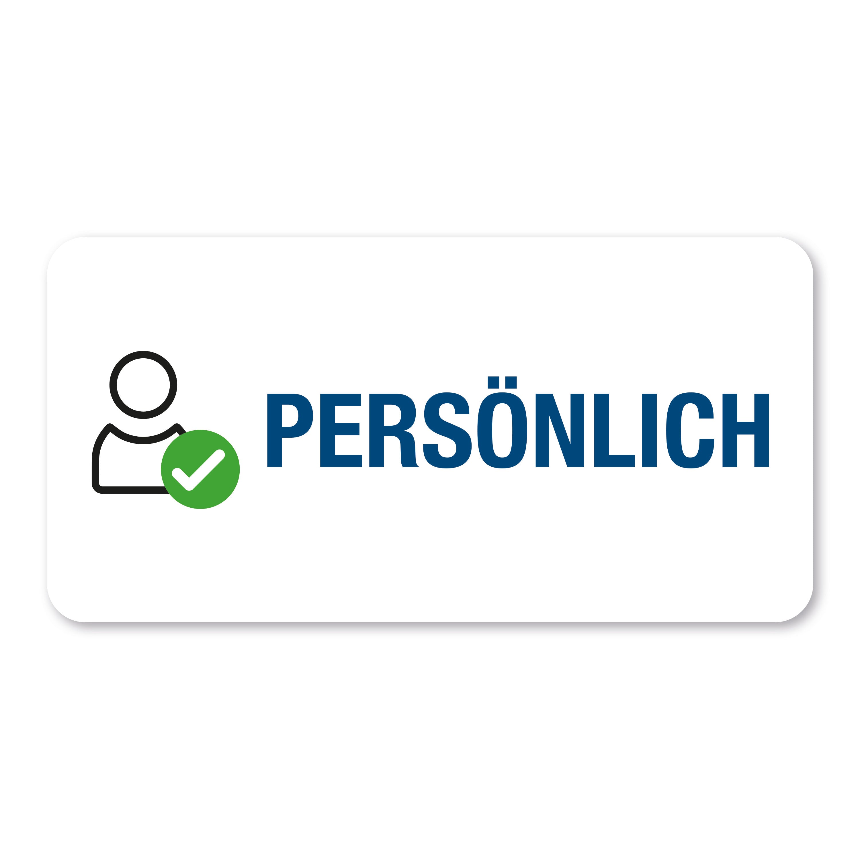 Aufkleber mit Piktogramm "Persönlich" in 60x30 mm, 250 Stück, Rolle, für persönliche Kennzeichnung, aufkleberdrucker.de