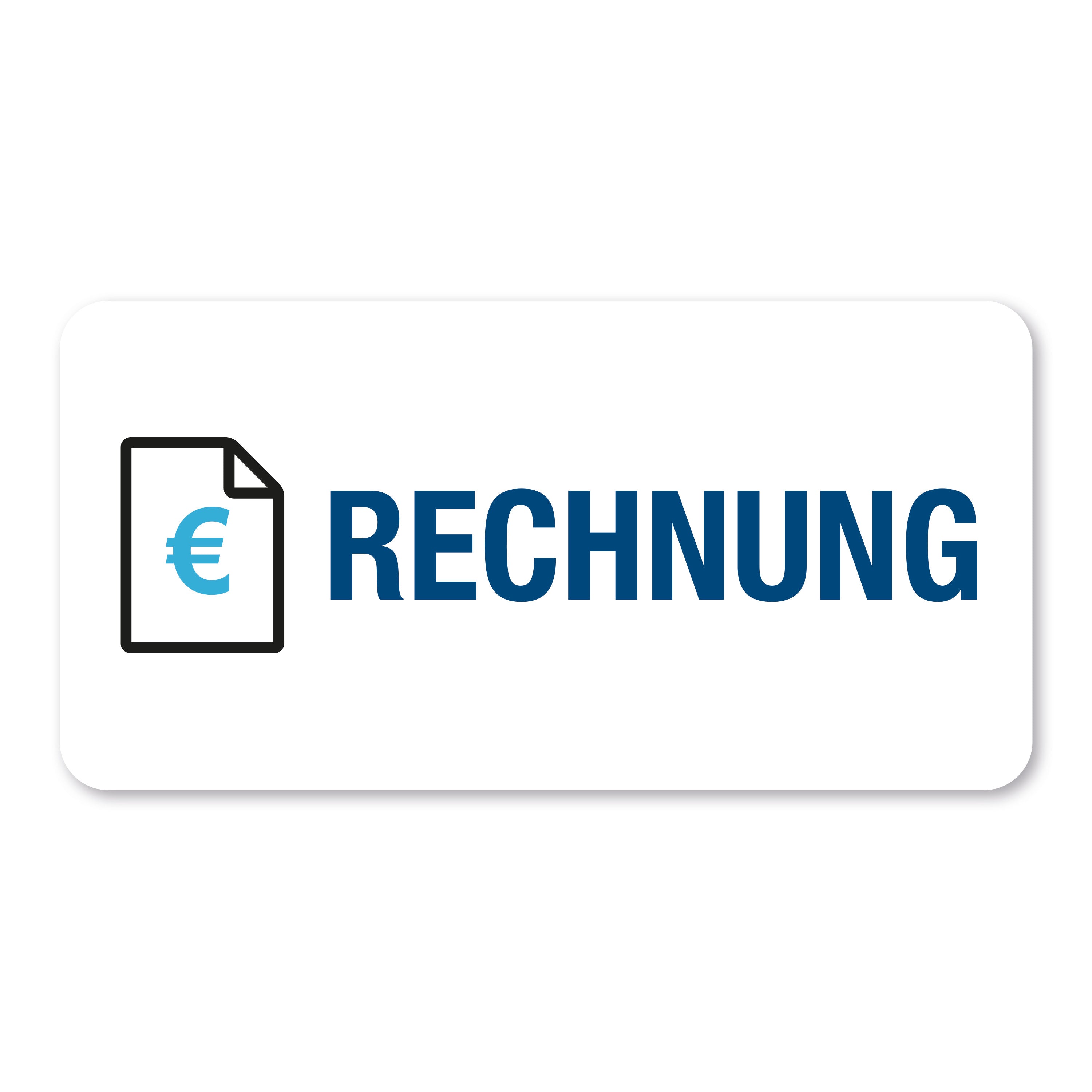 Aufkleber mit Piktogramm "Rechnung" in 60x30 mm, 250 Stück, Rollenetikett, für Dokumente und Rechnungskennzeichnung.