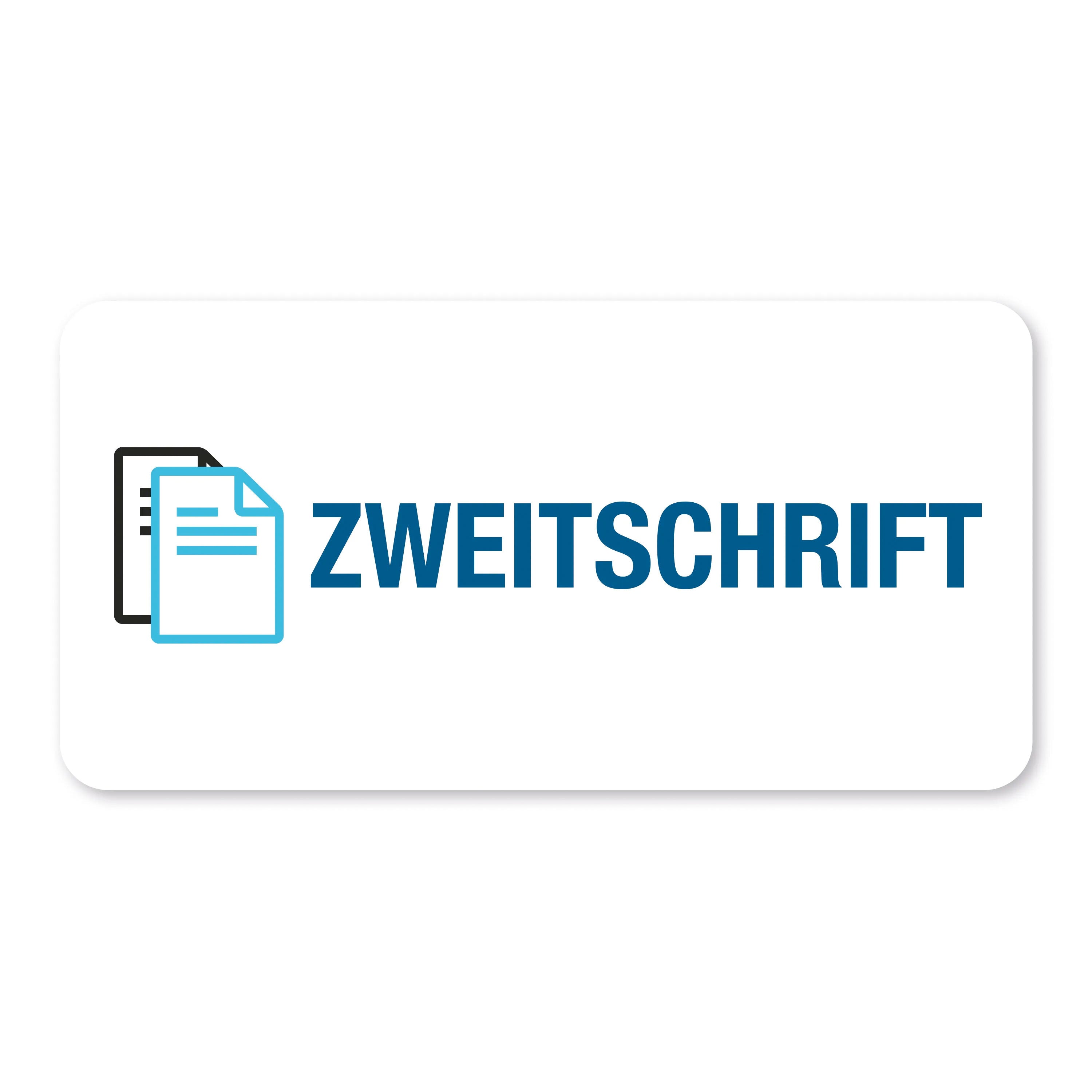 Aufkleber mit Piktogramm "Zweitschrift" in 60x30 mm, 250 Stück, auf Rollen, ideal für Kennzeichnung und Organisation.