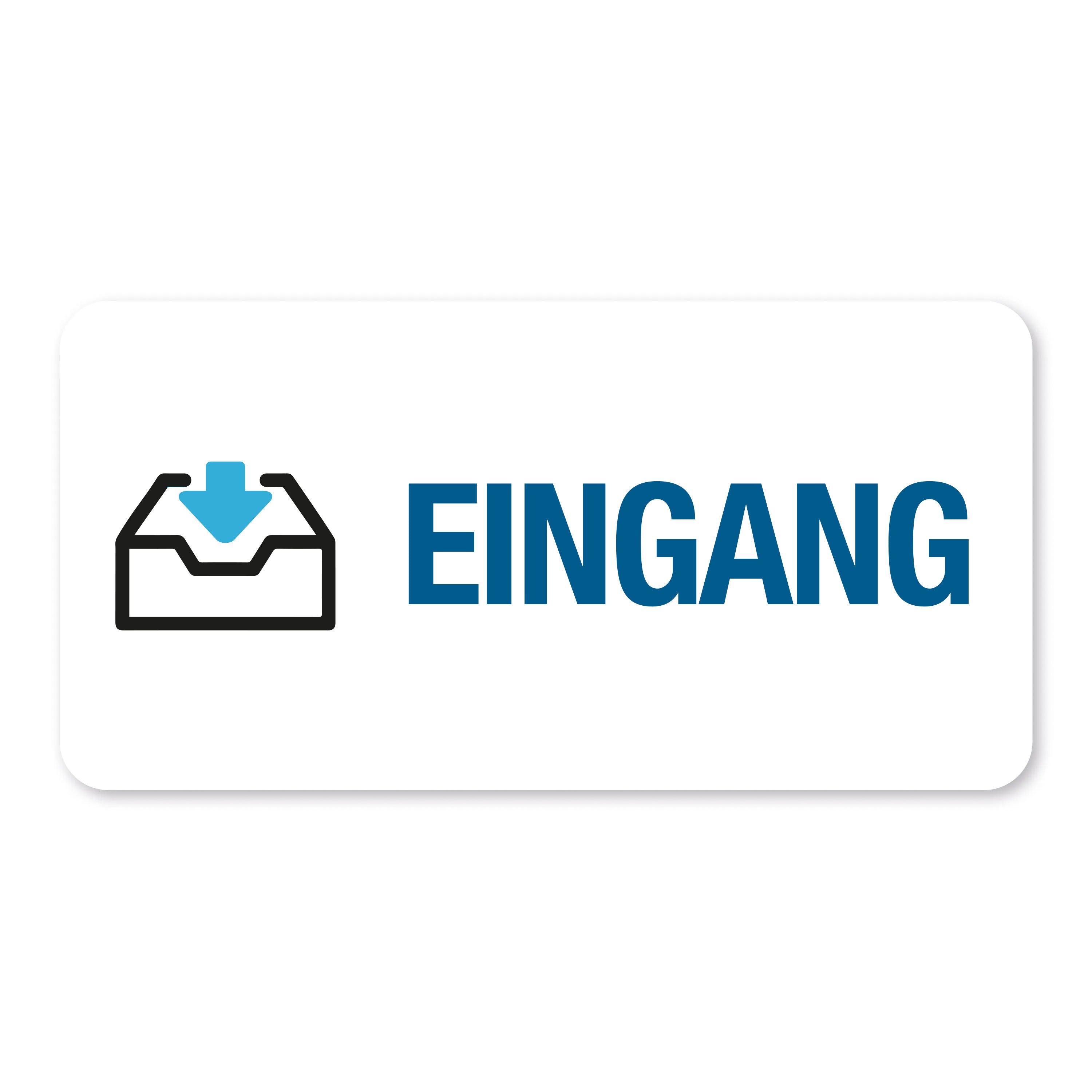 250 weiße Aufkleber mit Piktogramm "Eingang", 60x30 mm, Rollenetiketten von aufkleberdrucker.de, für Beschriftungen.