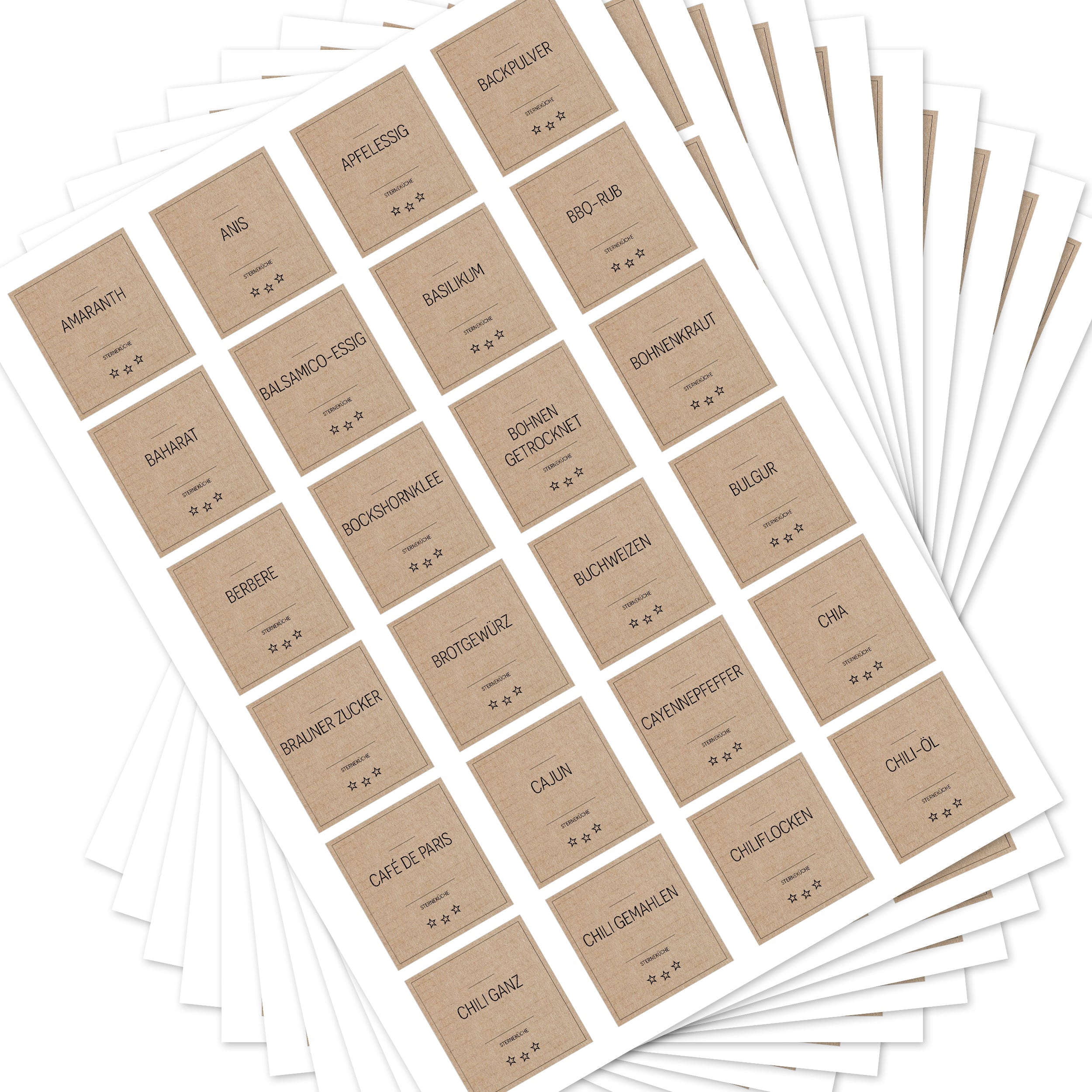 Sterneküche - Aufkleber für Profis - Etiketten für die Küche (Set mit 240 Aufklebern)