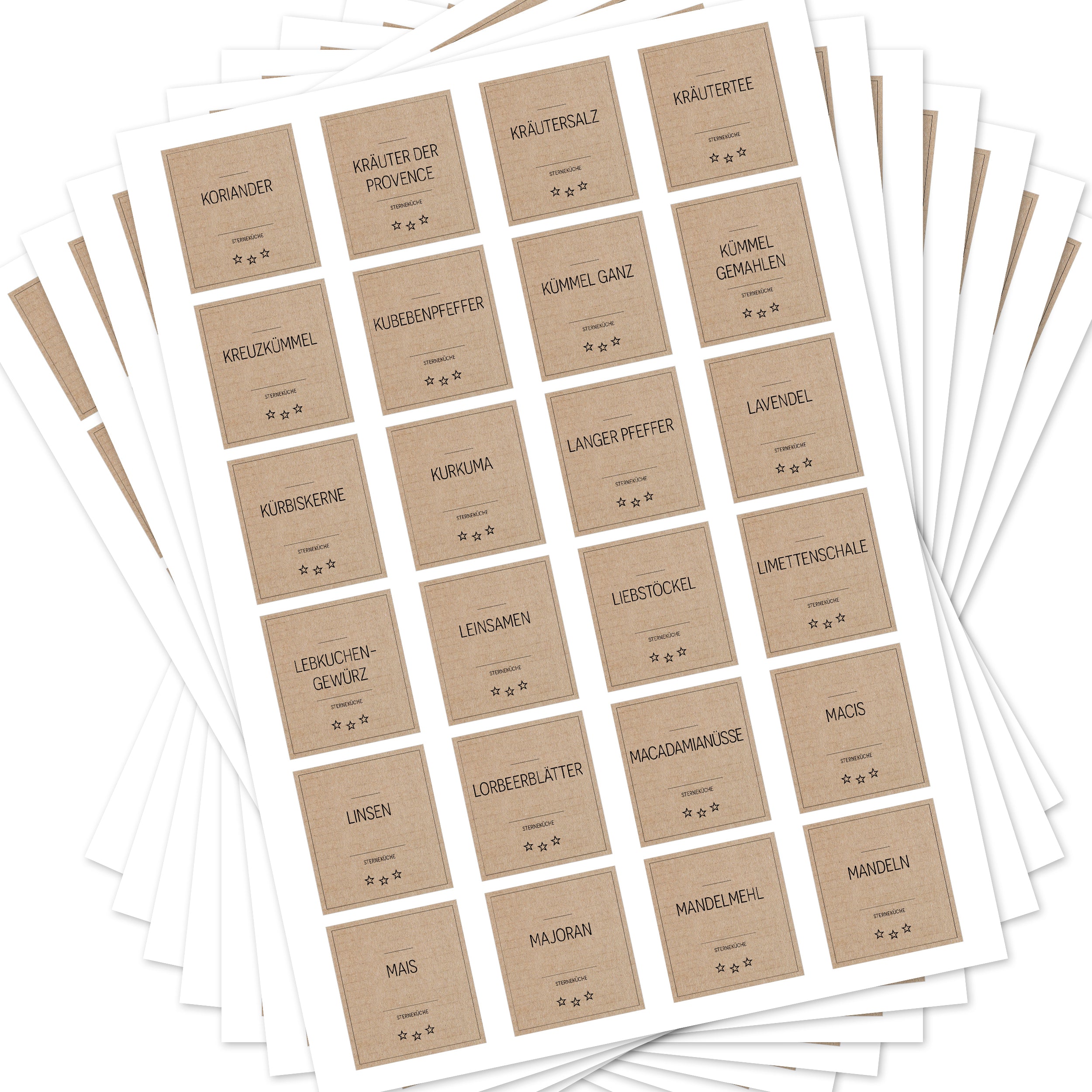 Sterneküche - Aufkleber für Profis - Etiketten für die Küche (Set mit 240 Aufklebern)