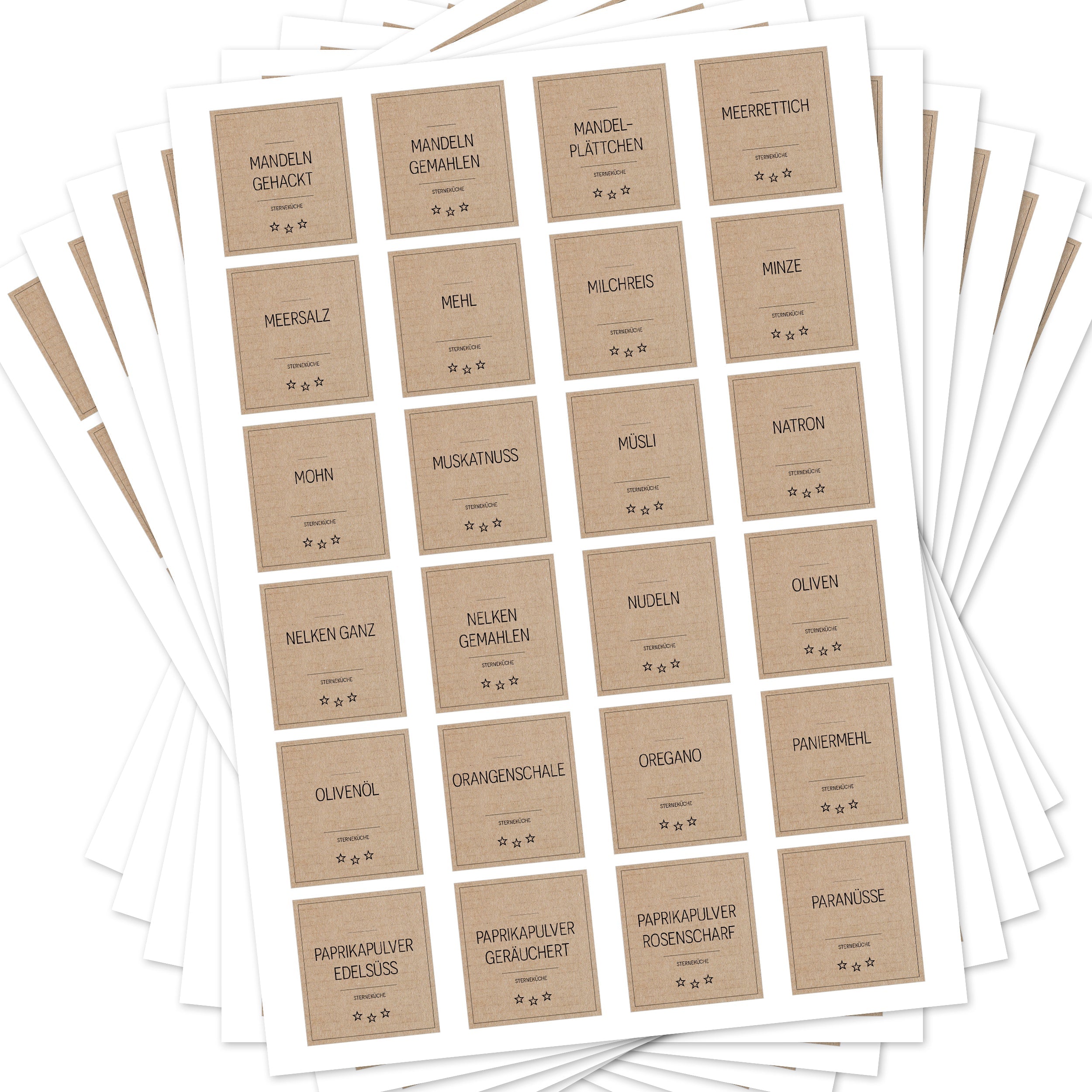 Sterneküche - Aufkleber für Profis - Etiketten für die Küche (Set mit 240 Aufklebern)