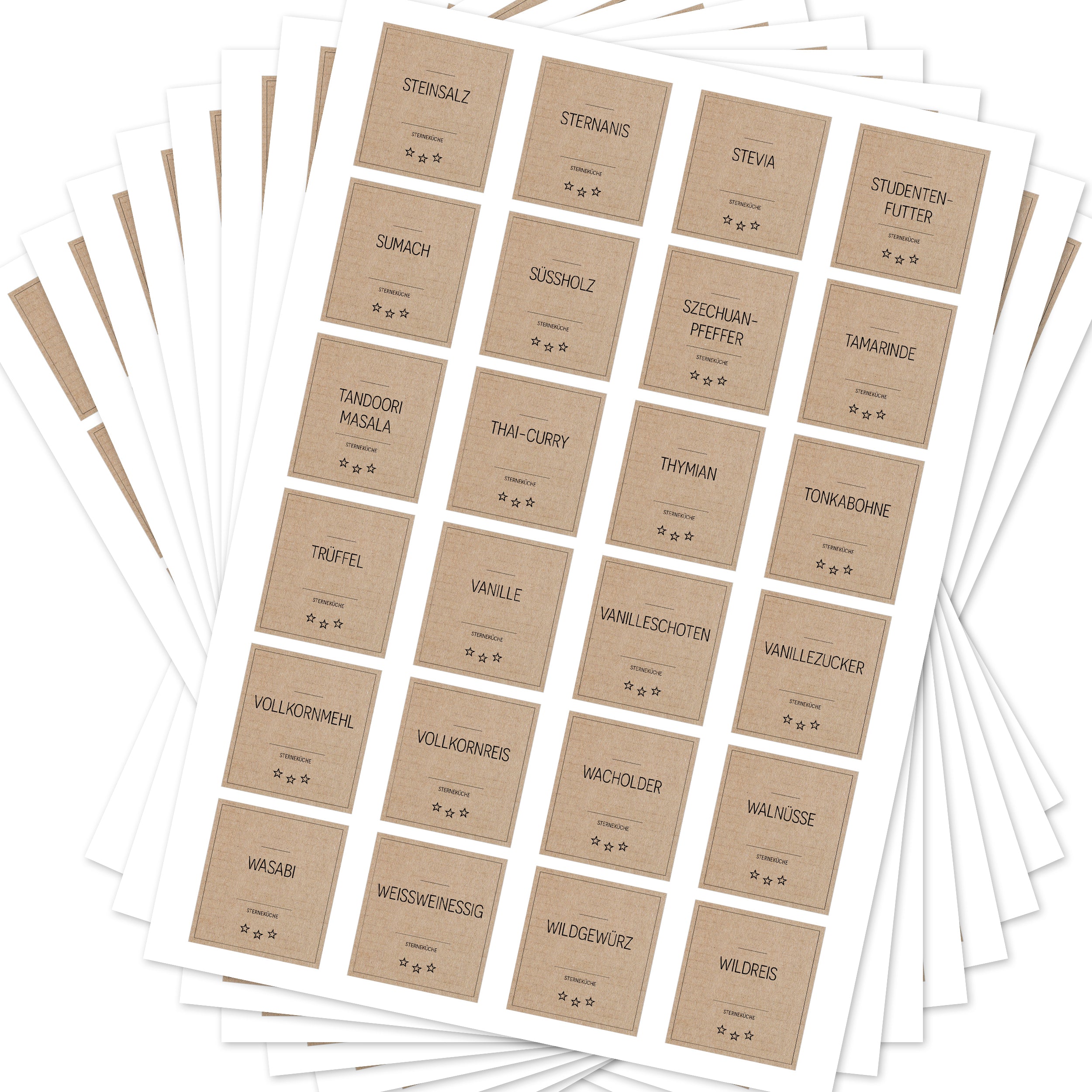 Sterneküche - Aufkleber für Profis - Etiketten für die Küche (Set mit 240 Aufklebern)