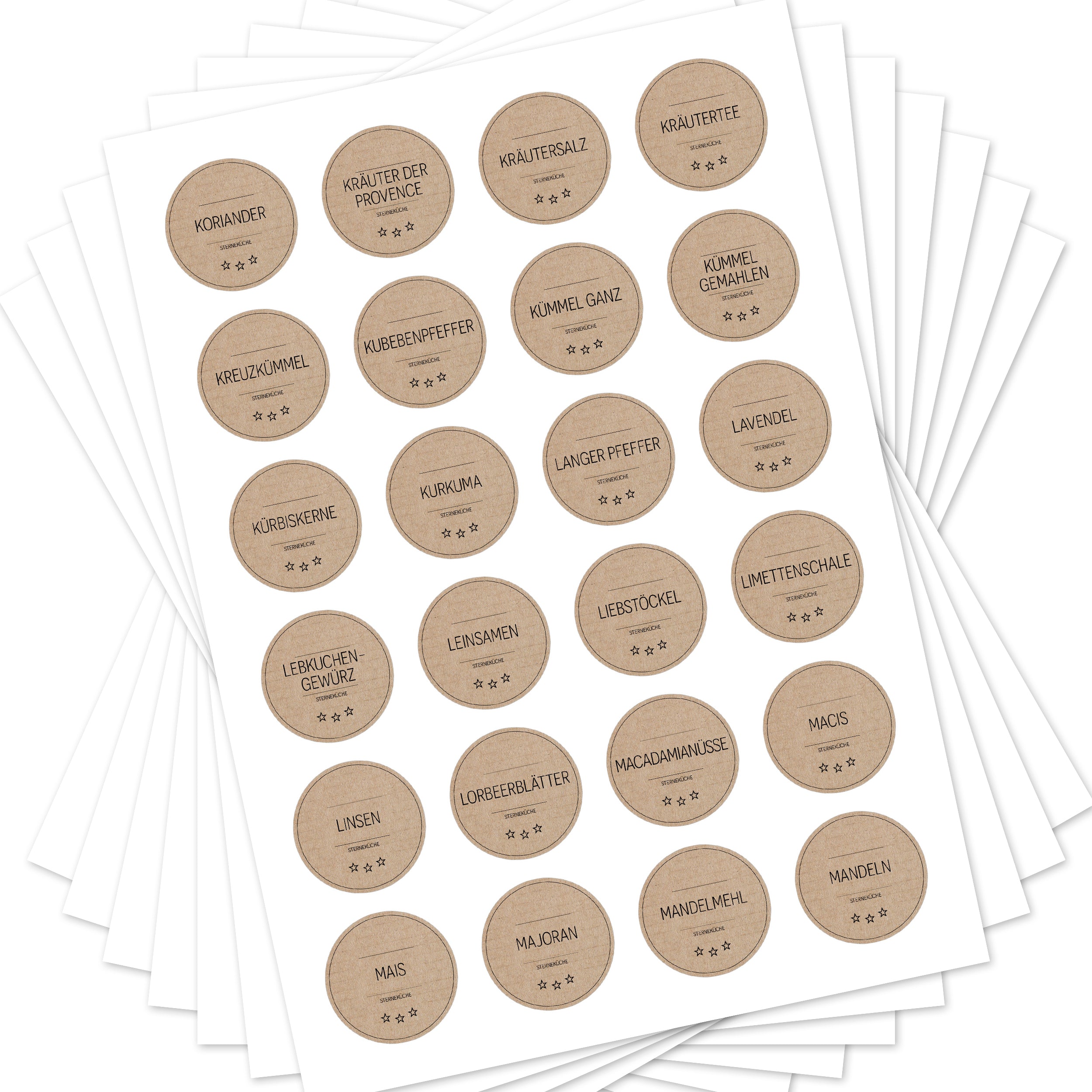 Sterneküche - Aufkleber für Profis - Etiketten für die Küche (Set mit 240 Aufklebern)
