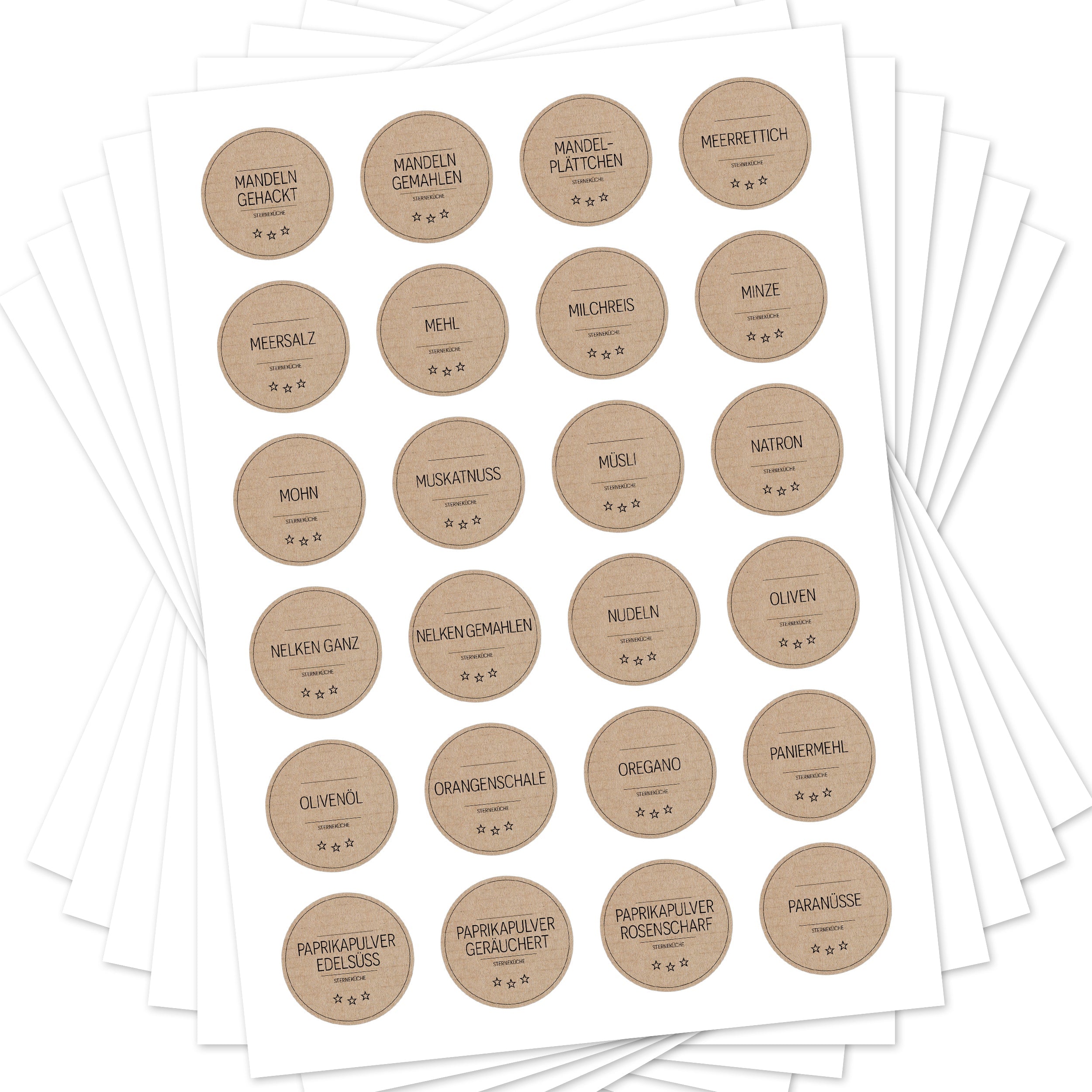 Sterneküche - Aufkleber für Profis - Etiketten für die Küche (Set mit 240 Aufklebern)