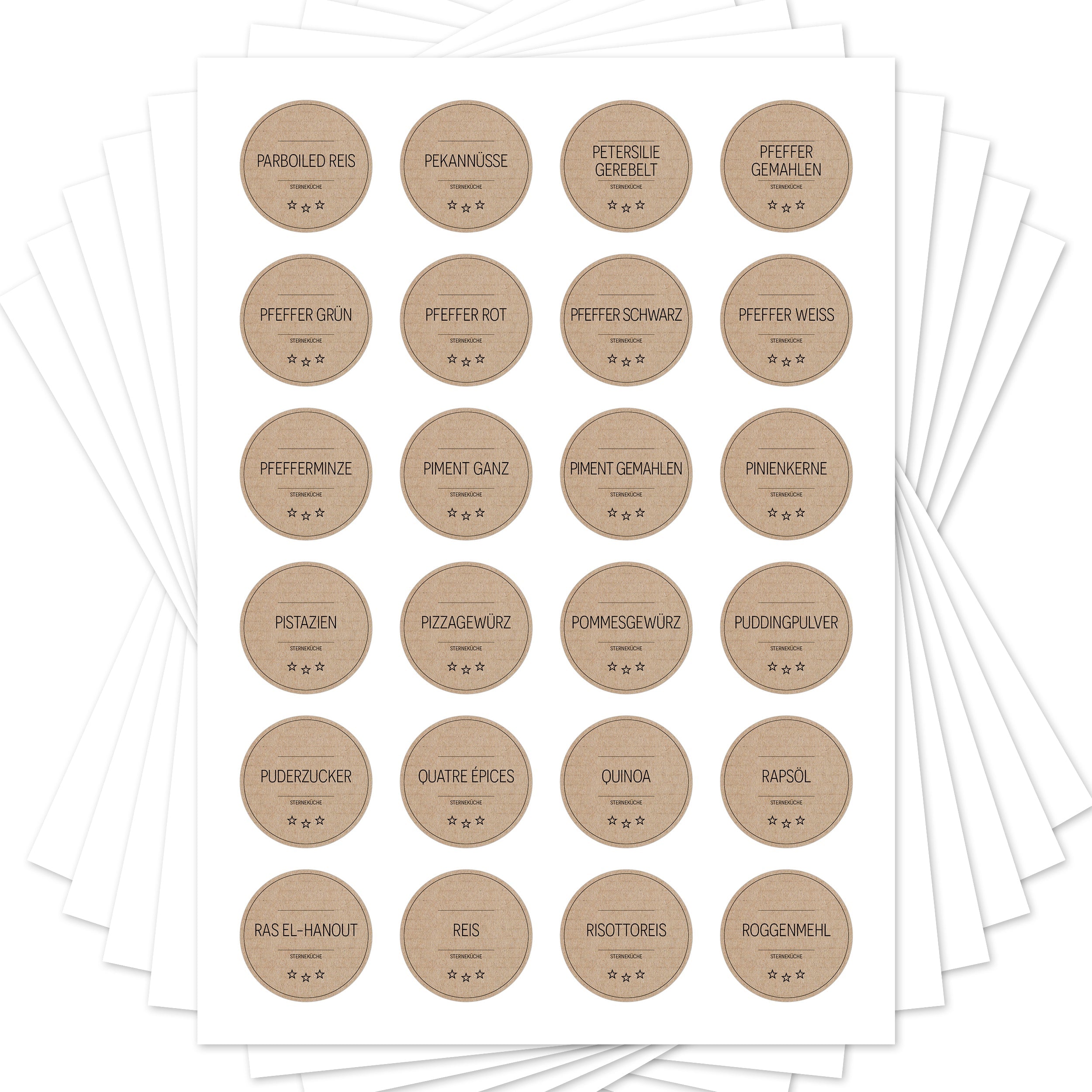 Sterneküche - Aufkleber für Profis - Etiketten für die Küche (Set mit 240 Aufklebern)