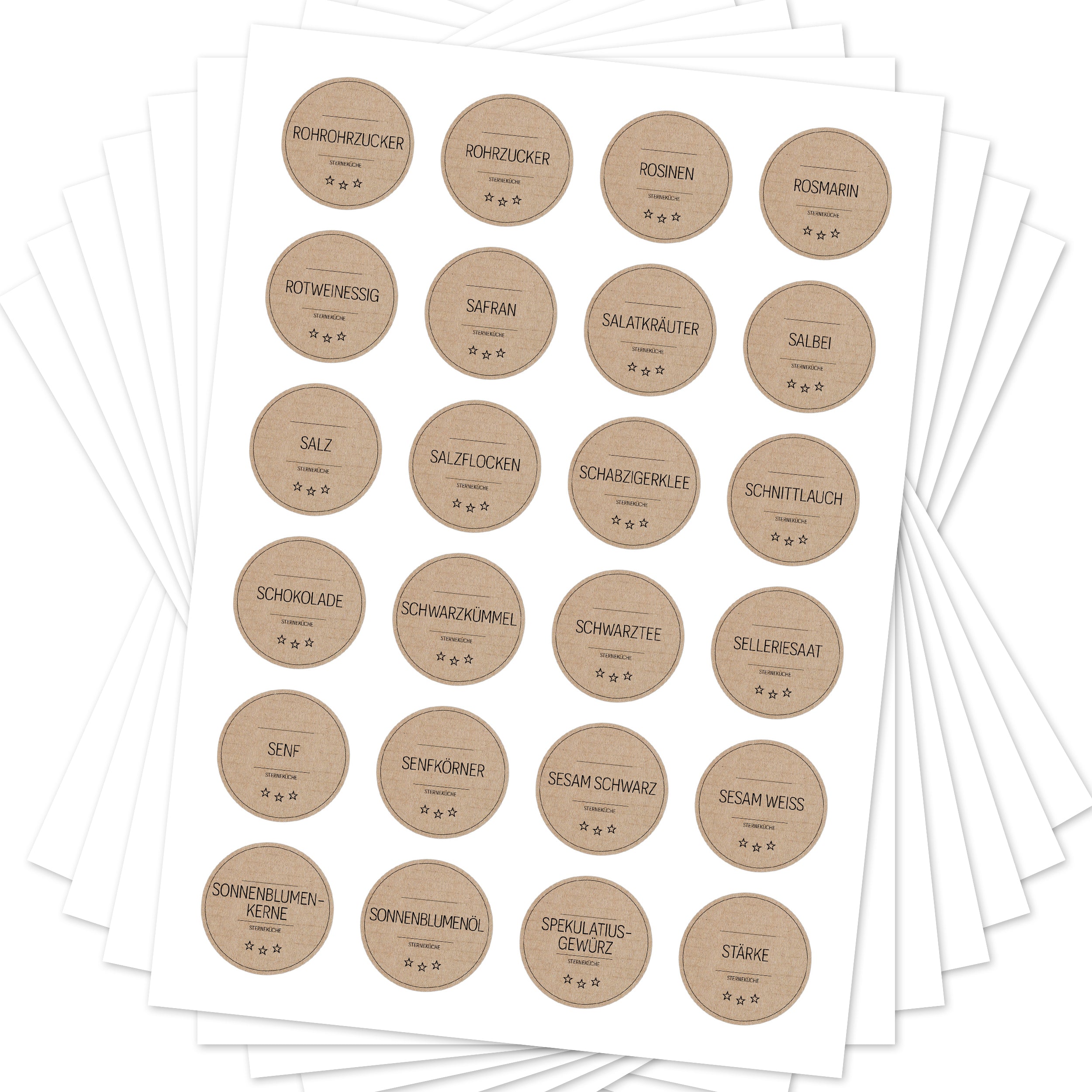 Sterneküche - Aufkleber für Profis - Etiketten für die Küche (Set mit 240 Aufklebern)