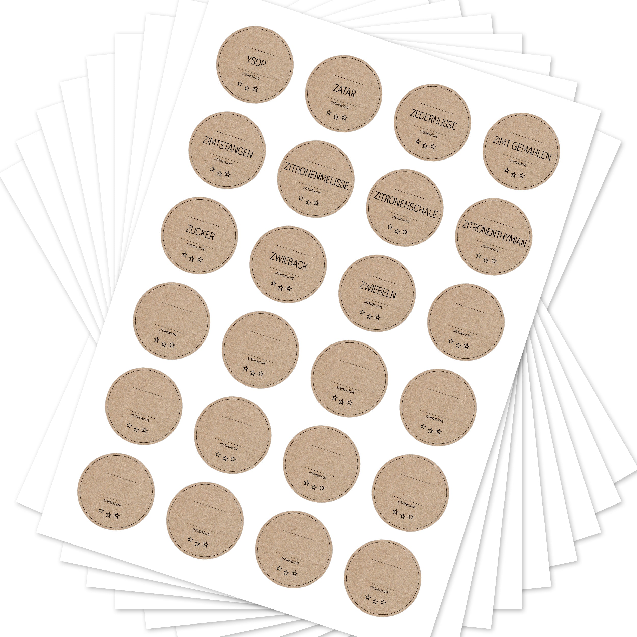 Sterneküche - Aufkleber für Profis - Etiketten für die Küche (Set mit 240 Aufklebern)
