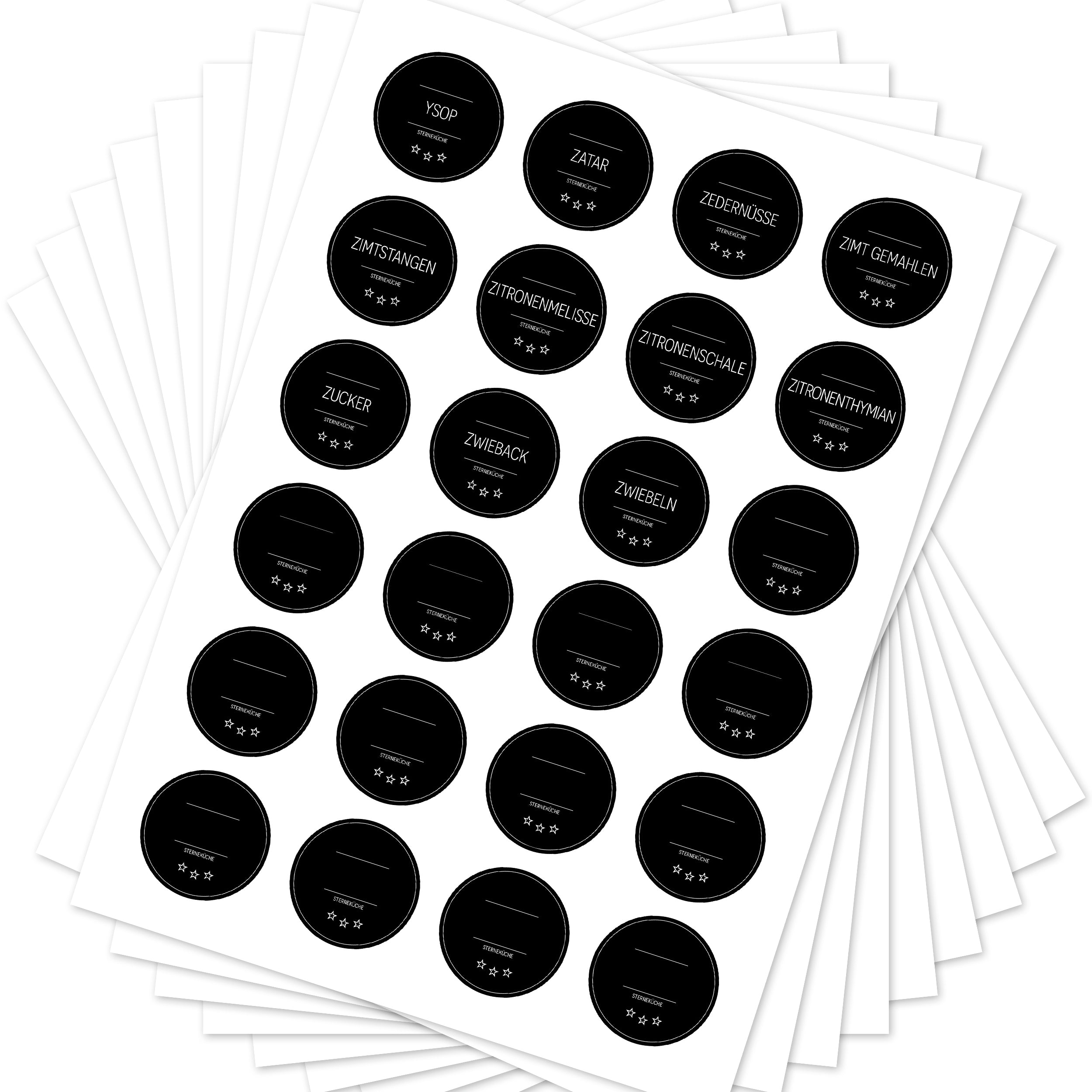 Sterneküche - Aufkleber für Profis - Etiketten für die Küche (Set mit 240 Aufklebern)