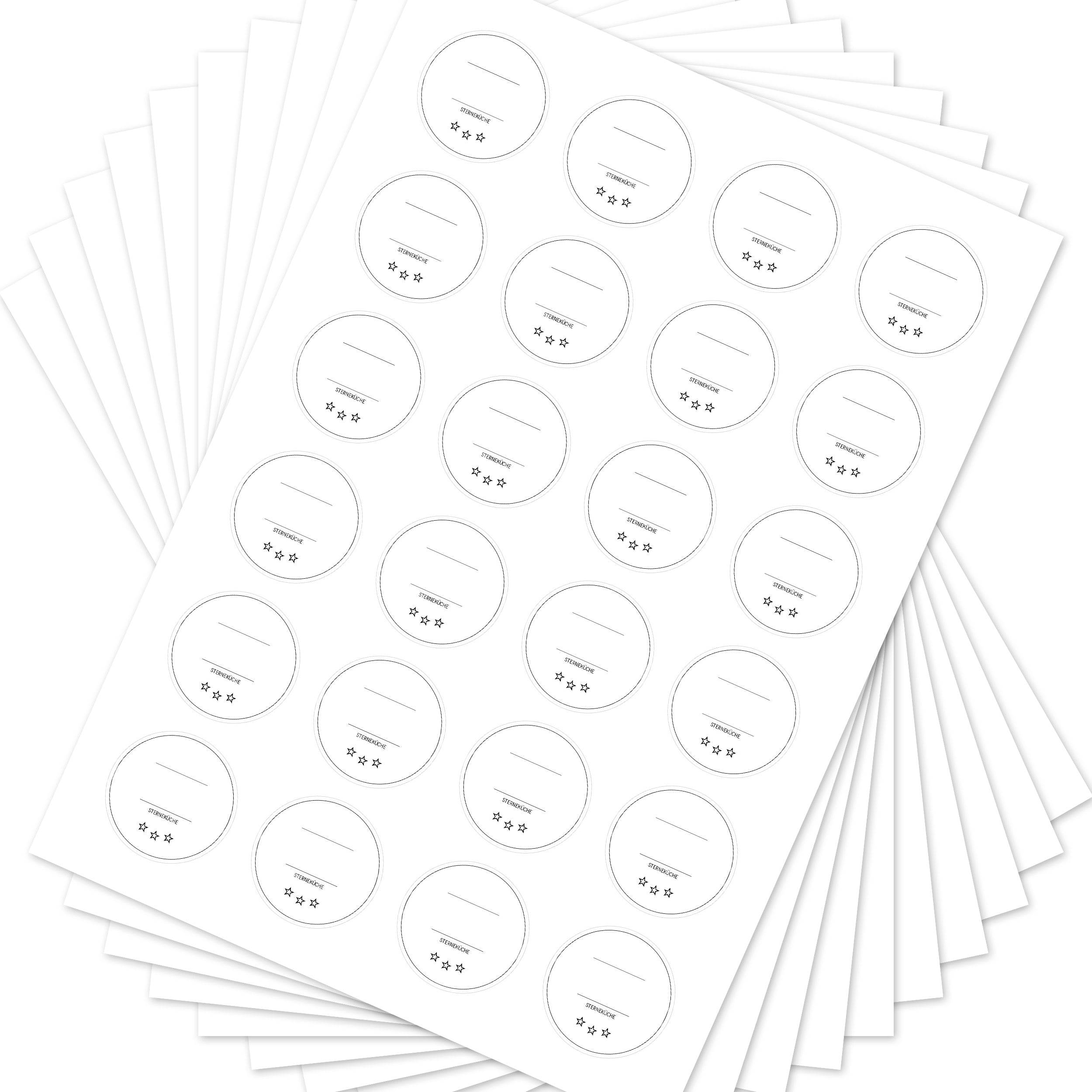 Sterneküche - Aufkleber für Profis - Etiketten für die Küche (Set mit 240 Aufklebern)