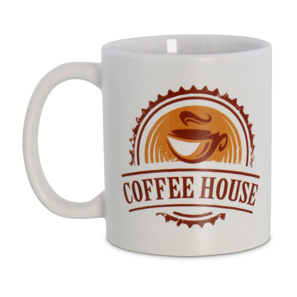 Individuell bedruckte Keramiktasse mit Kaffee-Design, 70x70 mm, aufkleberdrucker.de, zeigt eine personalisierte Kaffeetasse.