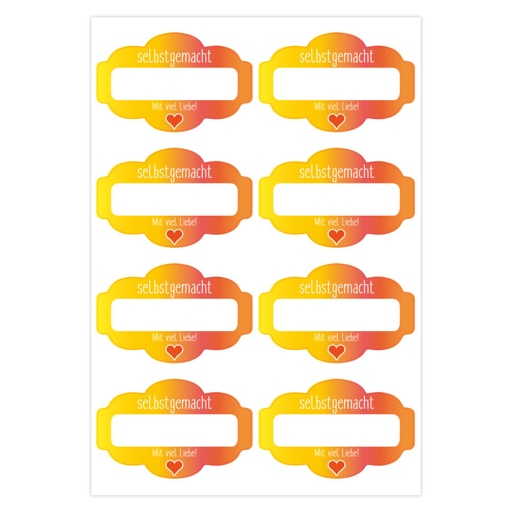 Drei Bögen Aprikosenmarmelade Aufkleber im Set, fruchtiges Design, ideal für Marmeladengläser, aufkleberdrucker.de
