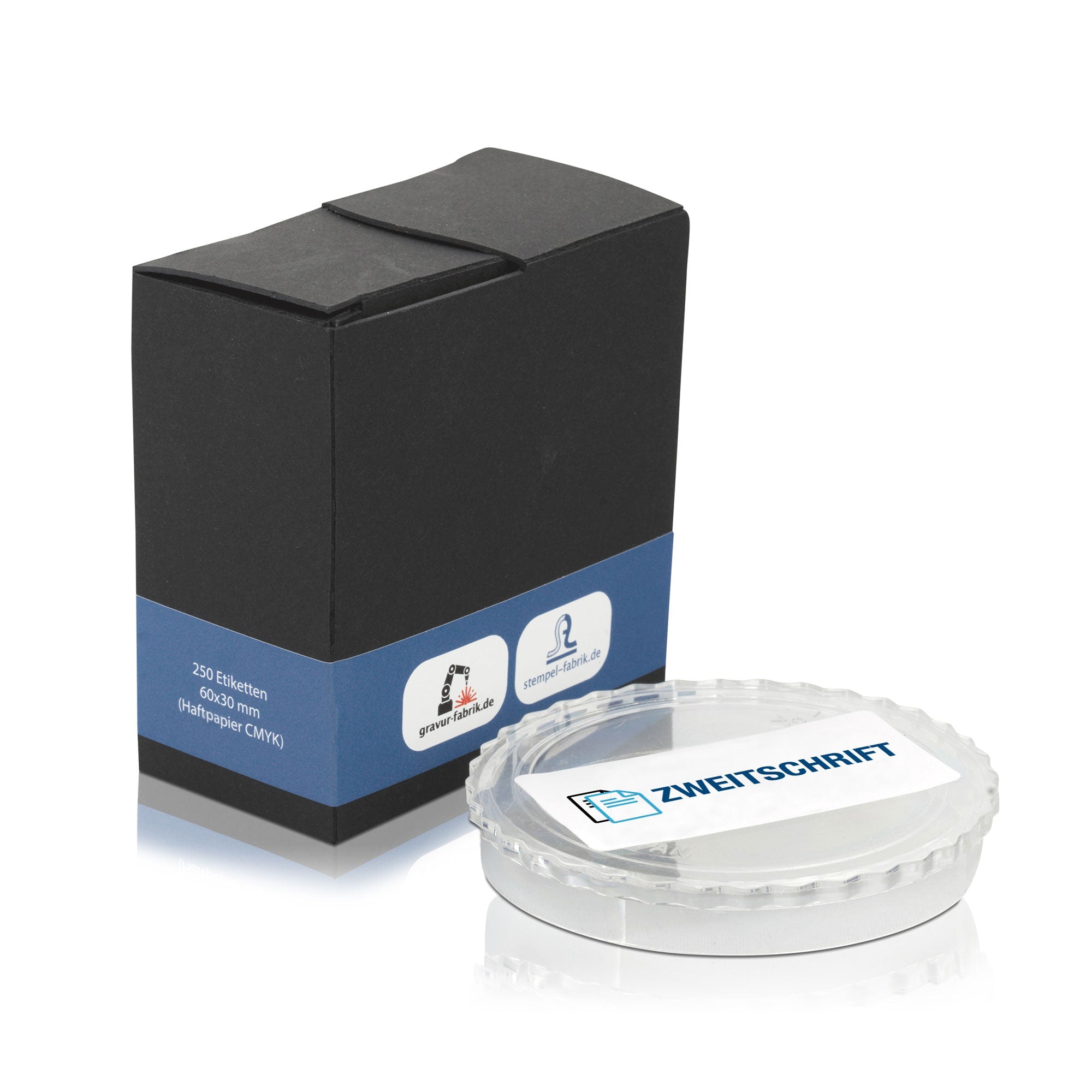 Aufkleber mit Piktogramm "Zweitschrift" in 60x30 mm, 250 Stück, Rollenetikett, für Dokumentenkennzeichnung, aufkleberdrucker.de