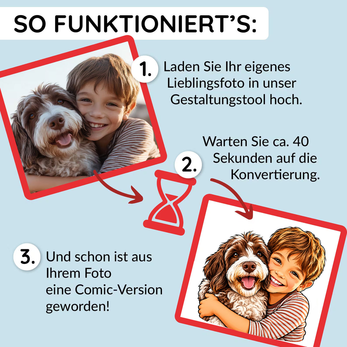 Kirschkernkissen mit individueller Karikatur auf dem Bezug, personalisierbares Wärmekissen