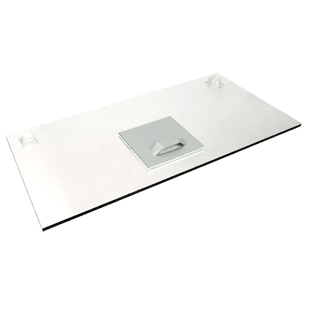 Zwei Haftbleche im Set 45x45 mm mit Öse und Dübel zur Schilderbefestigung, aufkleberdrucker.de
