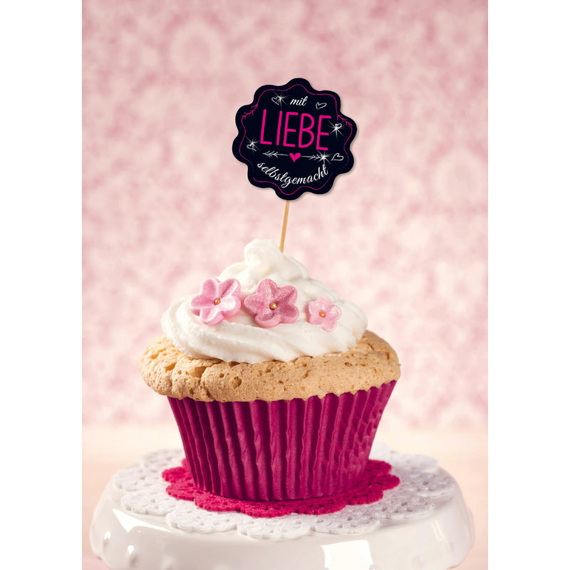 Rolle mit 50 schwarzen Selbstgemacht-Aufklebern von Avery Zweckform, geeignet für Haushalt und kreative Projekte.