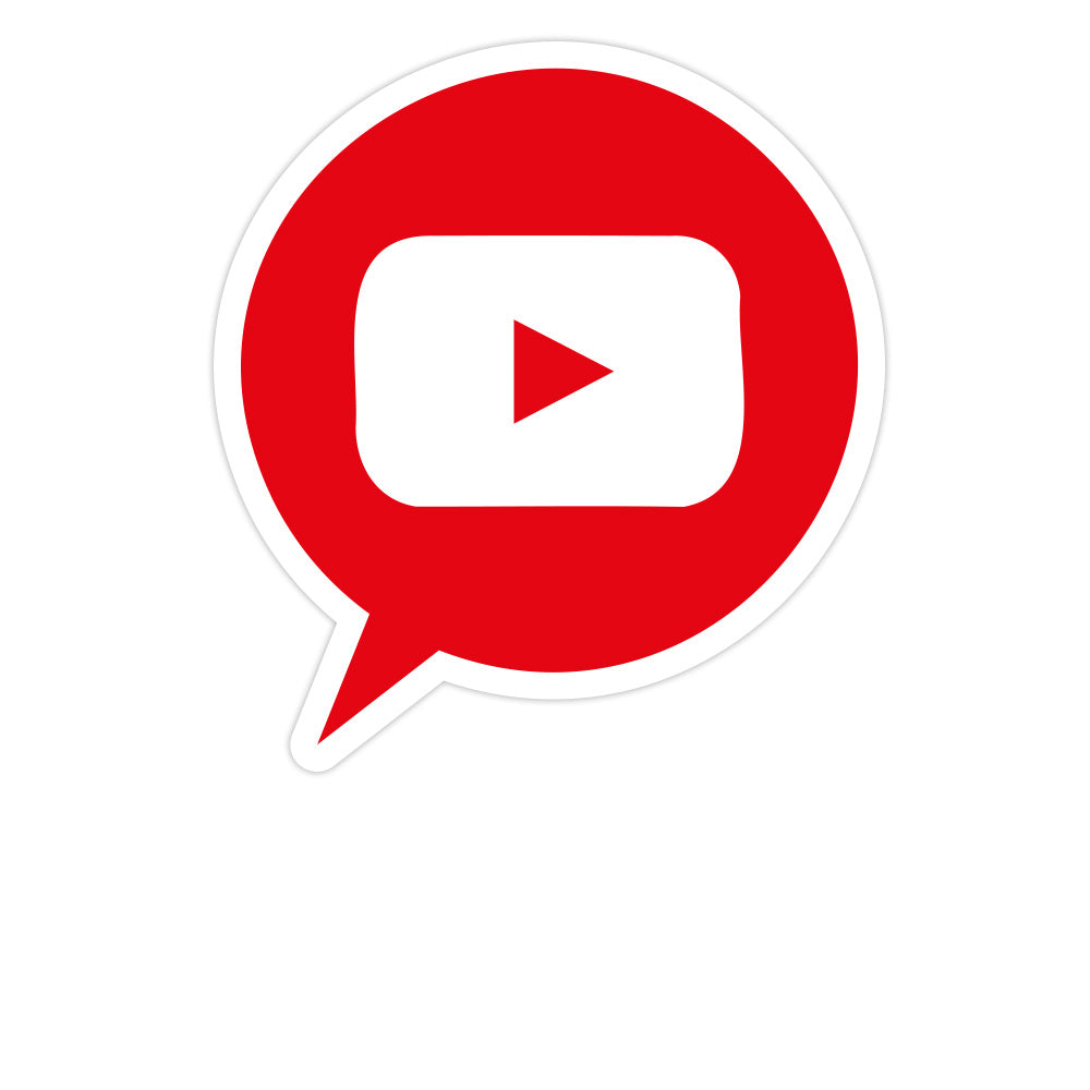 Social-Media Aufkleber Youtube - Set (3 Bögen / 84 Stück - 200x300 mm)