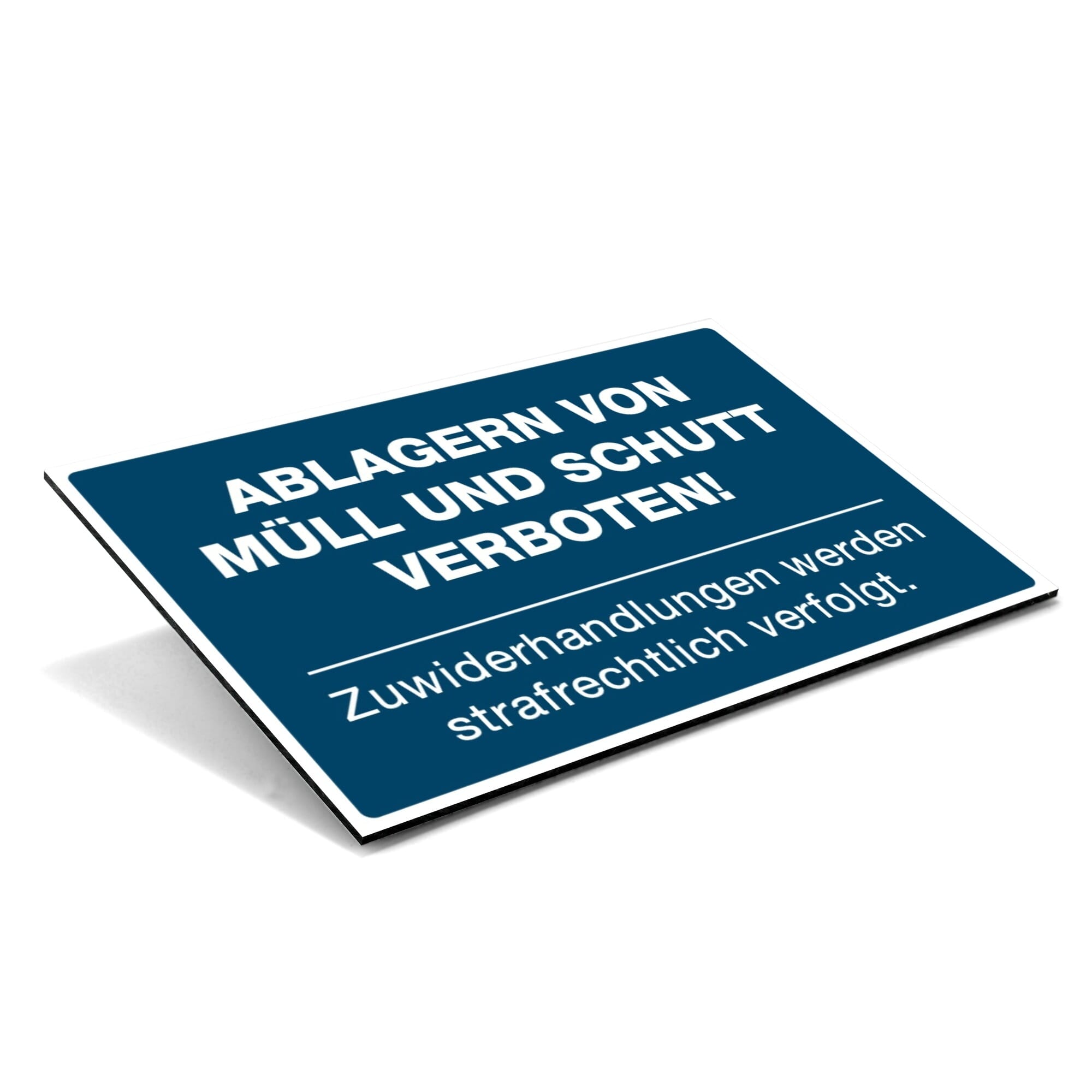 schild aufkleber hinweis müll abfall entsorgung ordnung müllplatz sperrmüll verbot strafe schutt bauschutt polizei miethaus haus wohnheim