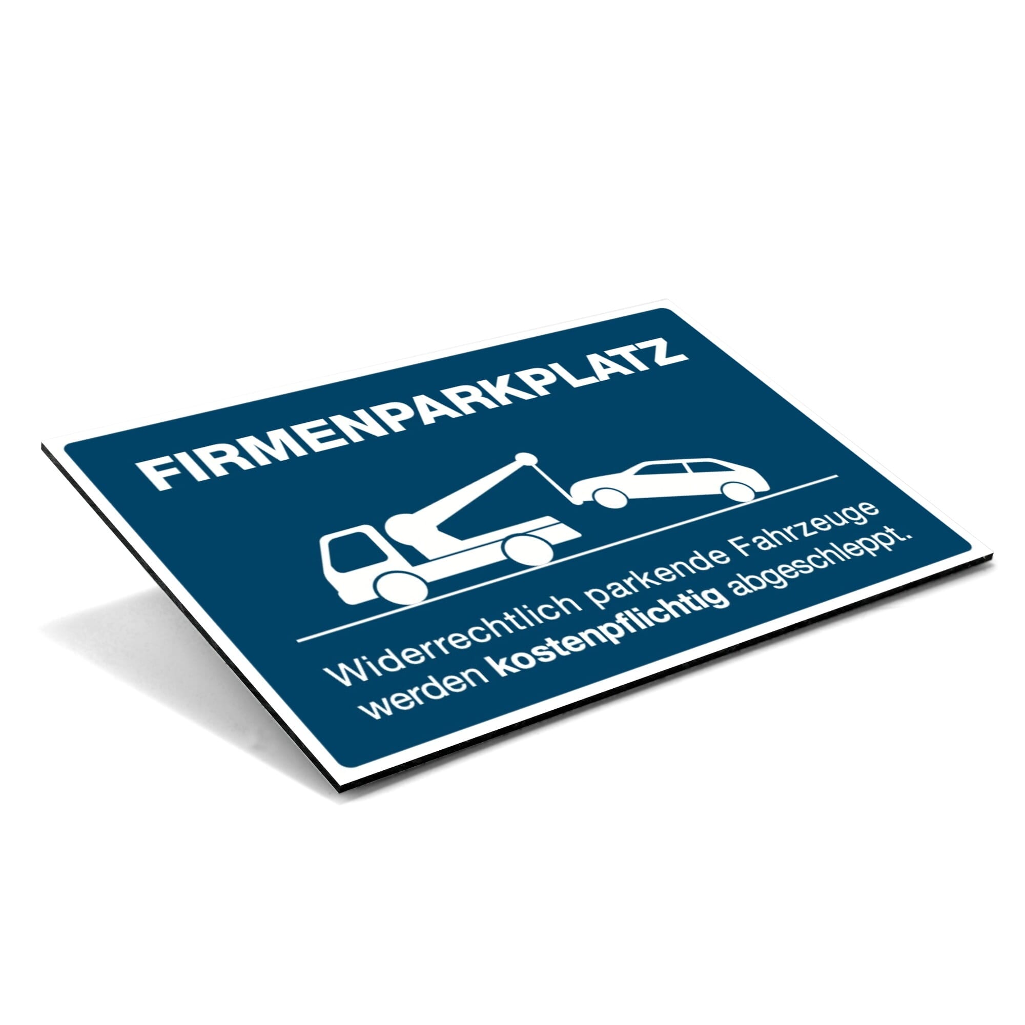 (Signalblau, Schild Alu-Verbund 200x300x4 mm) Text: Firmenparkplatz