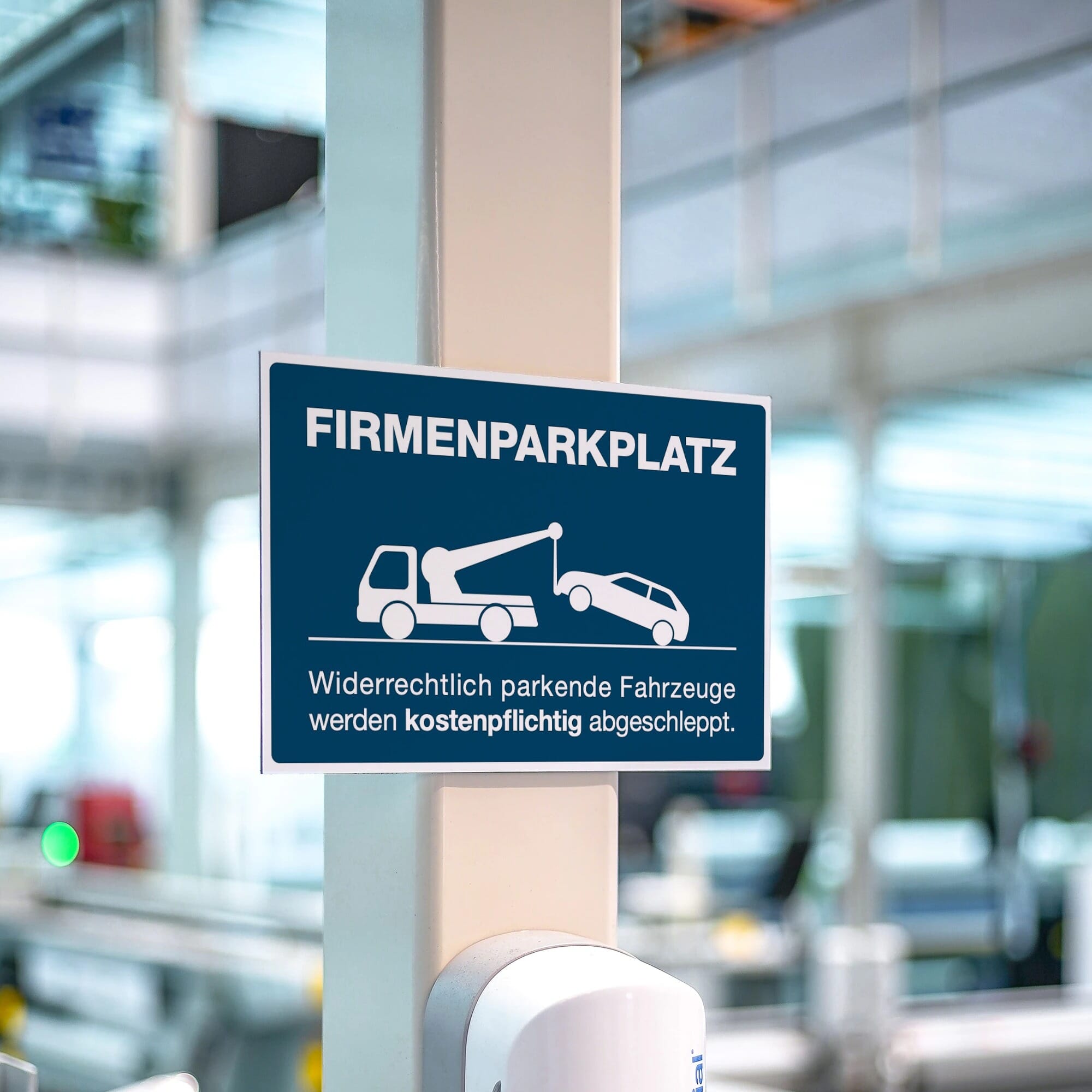 Schild Alu-Verbund Firmenparkplatz (signablau, 200x300x4 mm)