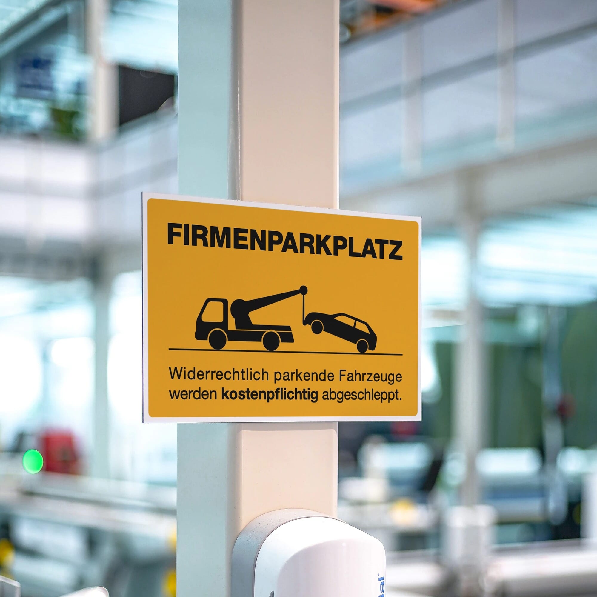 Gelbes Aluminium-Verbundschild für Firmenparkplatz, 200x300x4 mm, mit klarer Beschriftung für Parkplatzkennzeichnung