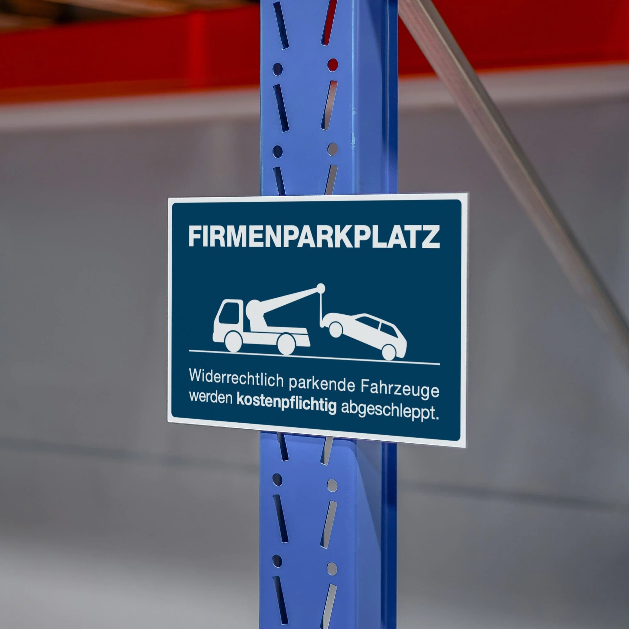 Schild Alu-Verbund Firmenparkplatz (signablau, 200x300x4 mm)