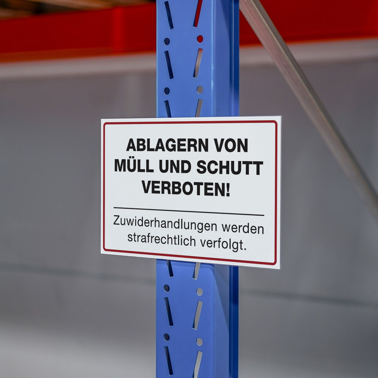Weißer Aluminium-Verbundschild 300x200 mm gegen Ablagern von Müll und Schutt, aufkleberdrucker.de